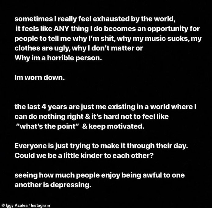 De emotionele boodschap van Iggy Azalea op Instagram