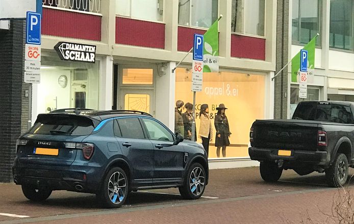 Drie van de in totaal 21 Shop&Go-parkeerplaatsen in Arnhem.