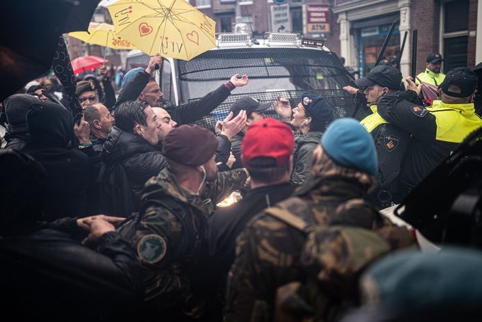 Coronaprotest in Amsterdam.