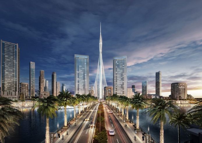 Zo zal de Dubai Creek Tower er uitzien naar een ontwerp van Spaans architect Santiago Calatrava.