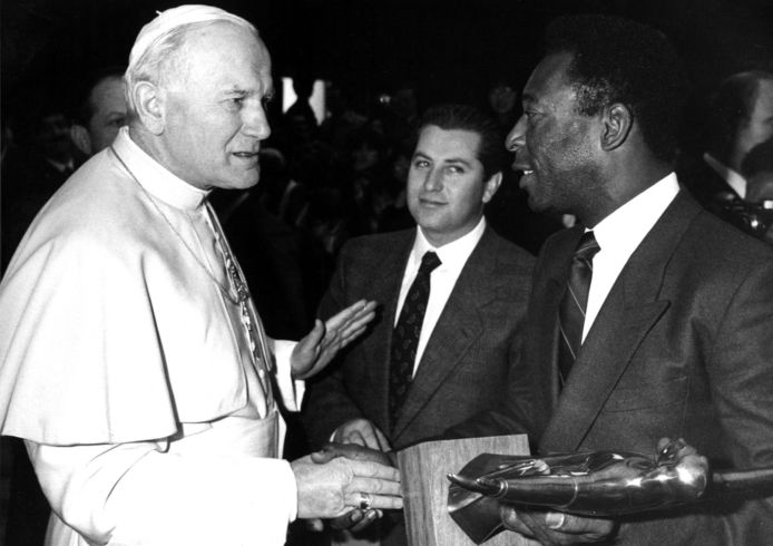 Paus Johannes Paulus II met Pelé.