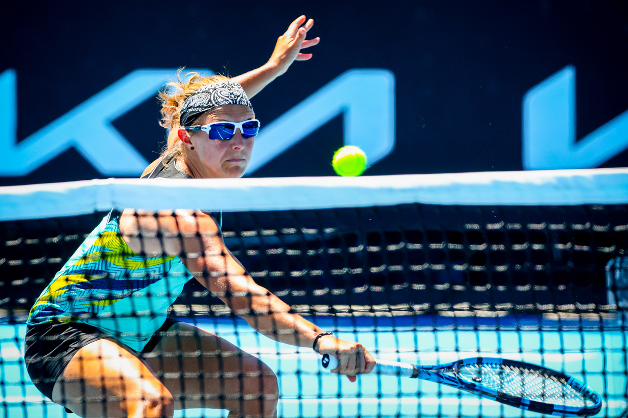 Kirsten Flipkens tijdens de Australian Open begin dit jaar. Beeld BELGA