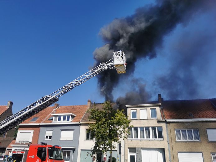 Woningbrand langs de Blankenbergsesteenweg in Brugge.