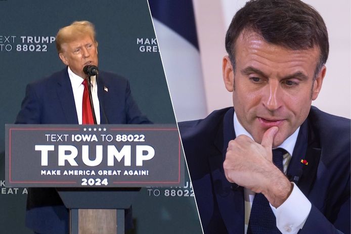 Trump praat met 'Frans accent' om te spotten met Macron