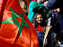 Feest op straat in Gent, na de overwinning van Marokko op Spanje