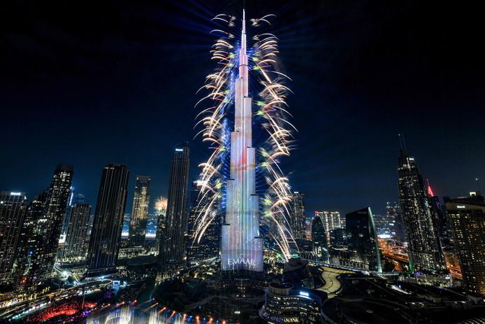 Het gebouw Burj Khalifa in Dubai, het hoogste gebouw ter wereld.