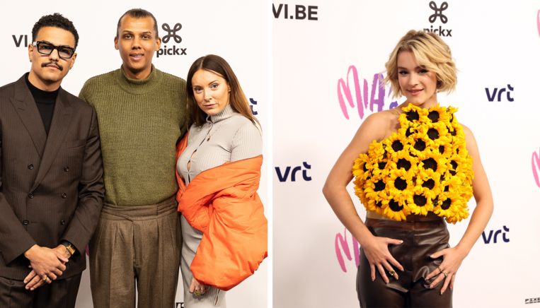 Stromae en Pommelien komen aan op MIA's. Beeld Rv