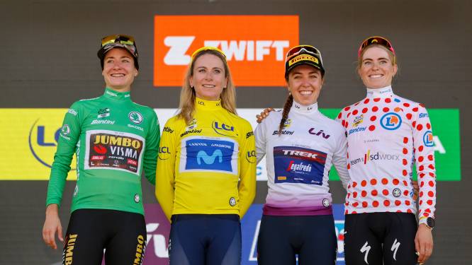 Alle klassementstruien in Tour de France Femmes naar Nederlanders: ‘Een ontzettend mooie week’