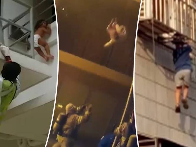 VIDEO: Vijf reddingen uit gebouwen die even straf zijn als die van de Parijse Spiderman