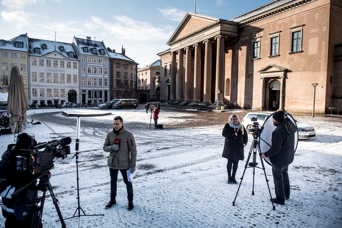 Het gerechtsgebouw in Kopenhagen waar de rechtbankzitting plaatsvindt.