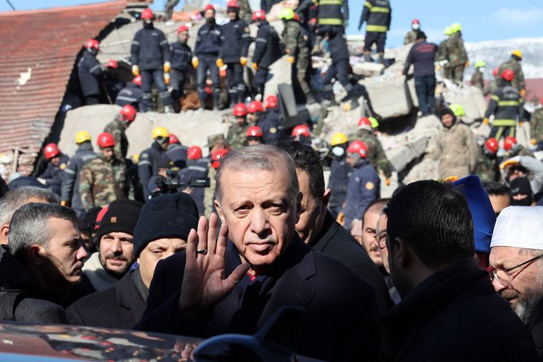 Turkish President Recep Tayyip Erdogan visits earthquake-hit Hatay province.  ImageAFP