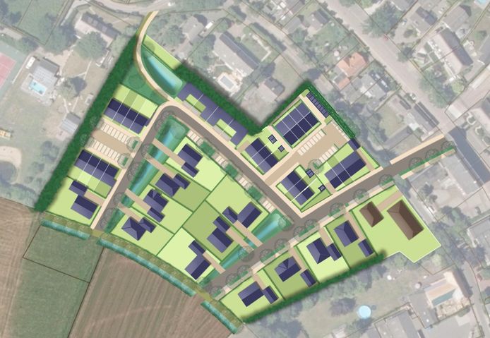 DE verkaveling voor Wonen op de Donk. Dit is nog een concept.