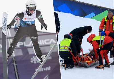 La terrible chute d’une star slovène du saut à ski