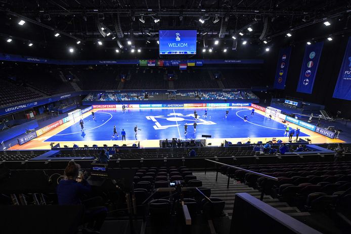 Het zaalvoetbalveld in de Ziggo Dome.