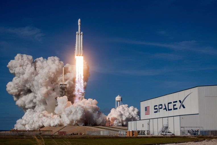 Lancering van de Falcon Heavy-raket op 6 februari 2018.