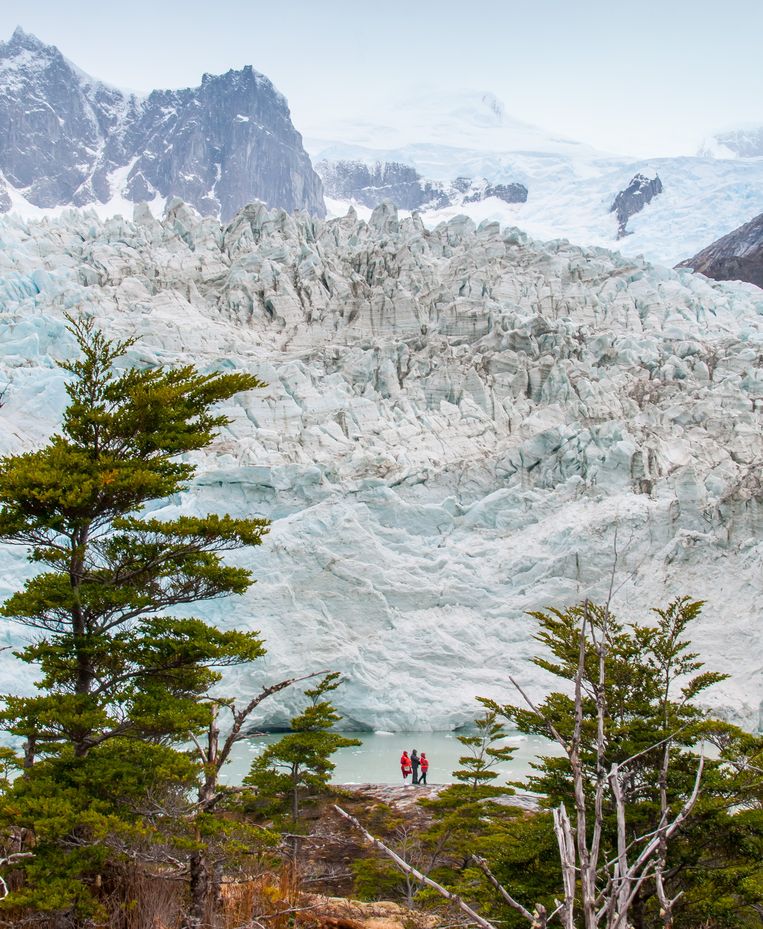 Pia Glacier, de meest indrukwekkende gletsjer in Vuurland.  Beeld sebastiaan bedaux