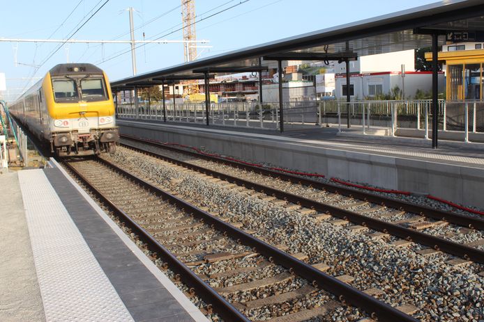 Een archiefbeeld van de werken aan het station.