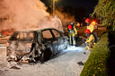 Autobrand in Valkenswaard.