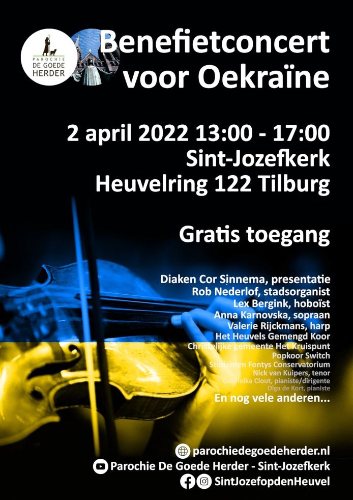 Benefietconcert in de Heuvelse kerk voor Oekraïense vluchtelingen.