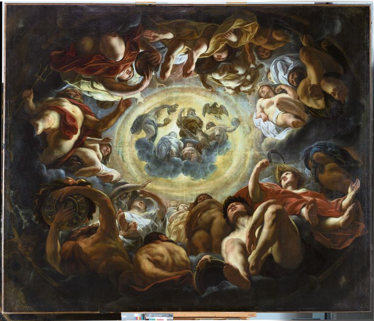 Psyche ontvangt de beker van onsterfelijkheid op de Olympus (plafondstuk), ca. 1652. Beeld The Phoebus Foundation, Antwerpen