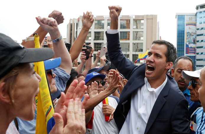 Juan Guaidó riep zichzelf gisteren uit tot interim-president van Venezuela.