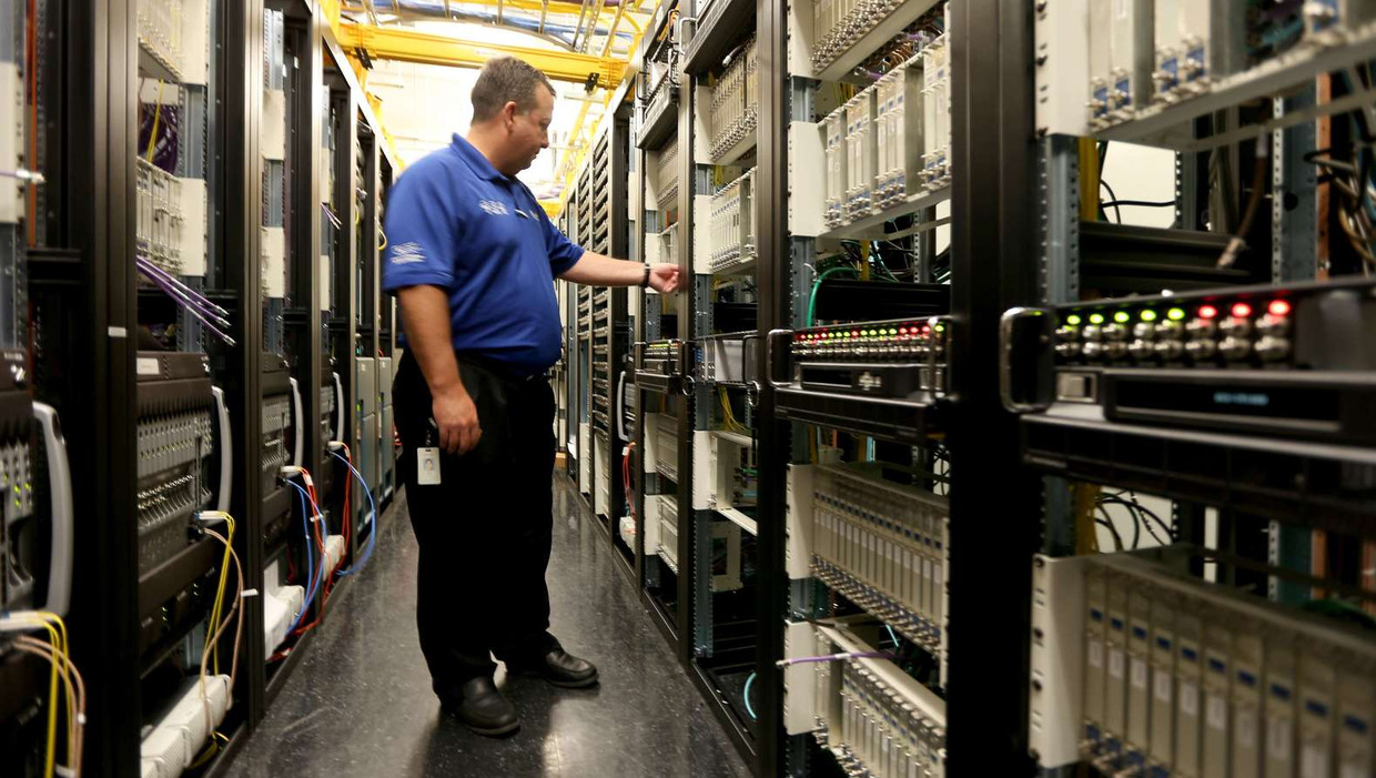 Een datadistributiecentrum van Comcast in de Verenigde State op archiefbeeld. Beeld afp