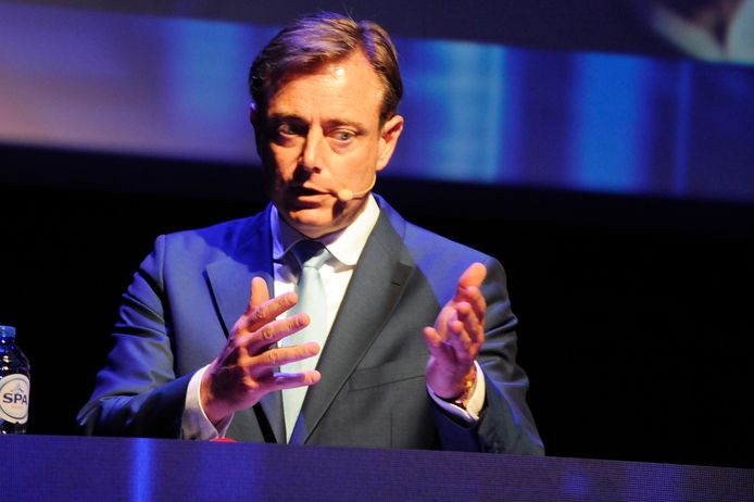 N-VA-voorzitter Bart De Wever tijdens het politiek debat bij technologiefederatie Agoria.