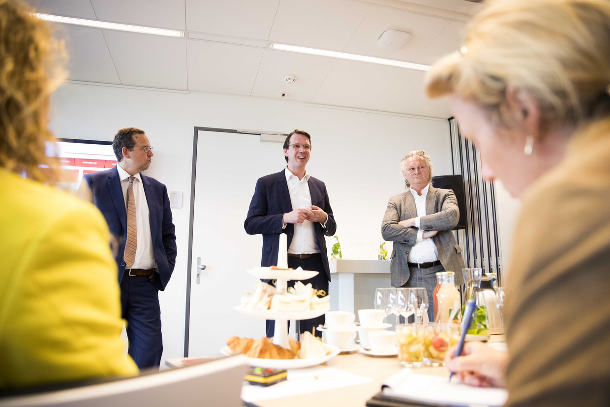 De top van Prorail tijdens de presentatie van het jaarverslag.  Beeld ANP