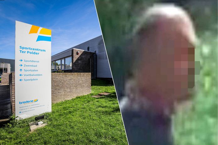 De verdachte werd gefilmd door bewakingscamera's aan het gemeentelijk zwembad ‘Ter Polder’ in Bredene.