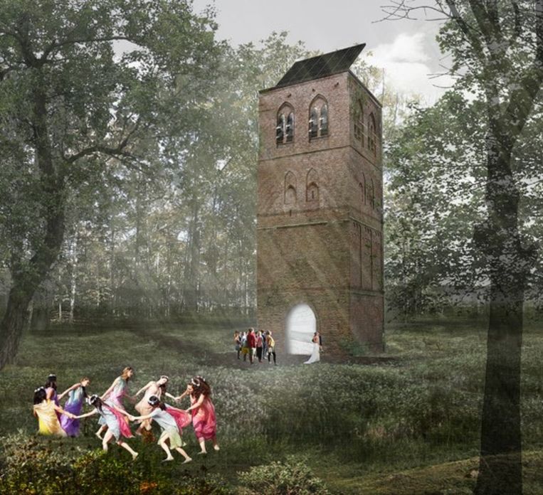 Artist impression van de nieuwe oude toren. Beeld Studio Marco Vermeulen