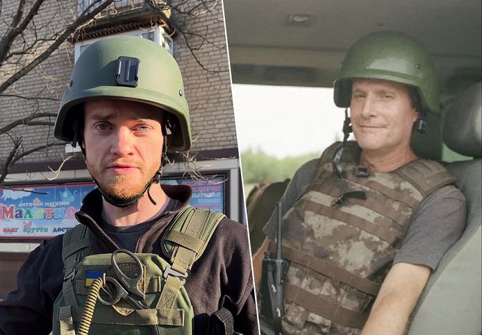 De twee vermiste Britse hulpverleners: Chris Parry (28) en Andrew Bagshaw (48)