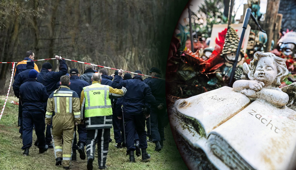 Het graf van baby Sem Vijverberg (rechts), die door geweld om het leven kwam en in 2006 werd gevonden.