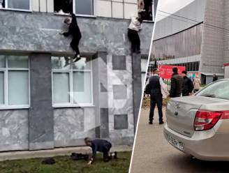 Minstens zes doden nadat jonge schutter Russische universiteit binnenvalt: beelden tonen hoe studenten uit raam springen om te ontsnappen