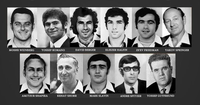 De vermoorde Israëlische atleten op de Olympische Spelen in München in 1972