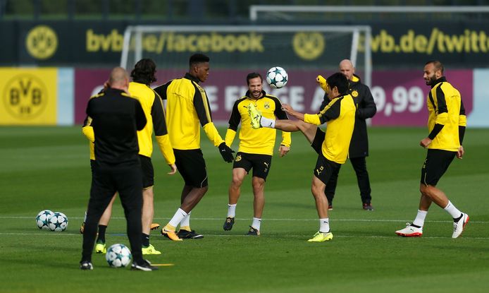 De training van Borussia Dortmund.