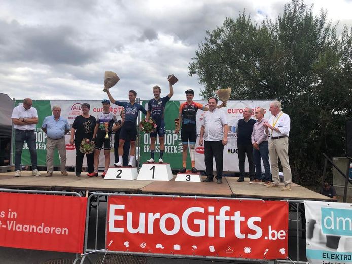 het podium van de Omloop van de Grensstreek vorig jaar