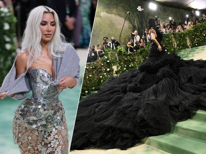 IN BEELD. De wespentaille van Kim Kardashian en de zwarte pannenkoek van Cardi B: dit waren de strafste outfits op het Met Gala