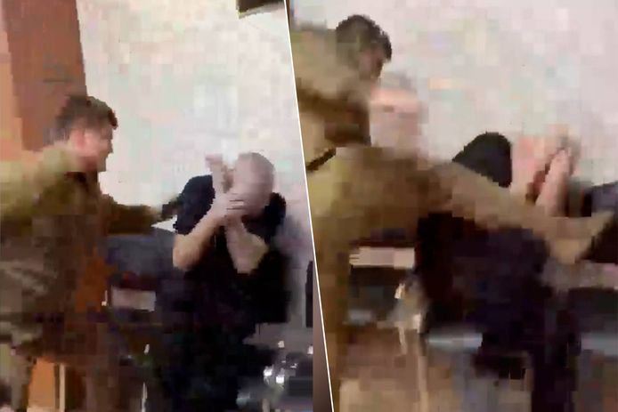 Zoon van Kadyrov slaat gevangene in elkaar.