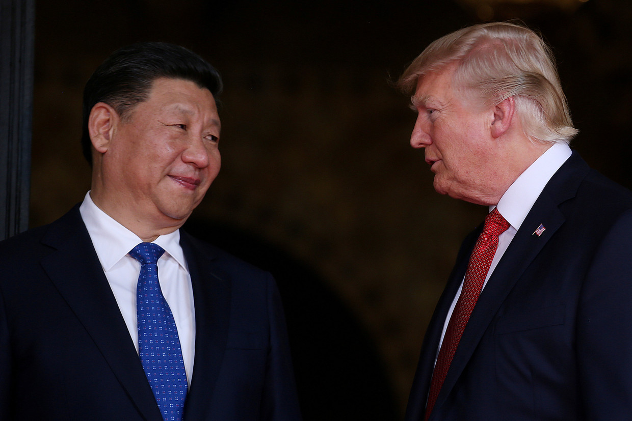 De Chinese president Xi Jinping en de Amerikaanse president Donald Trump.  Beeld REUTERS