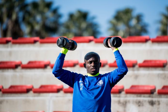 Gent's Jean-Luc Dompe pictured in action during the winter training camp of Belgian first division soccer team KAA Gent, in Oliva, Spain, Monday 06 January 2020. BELGA PHOTO JASPER JACOBS