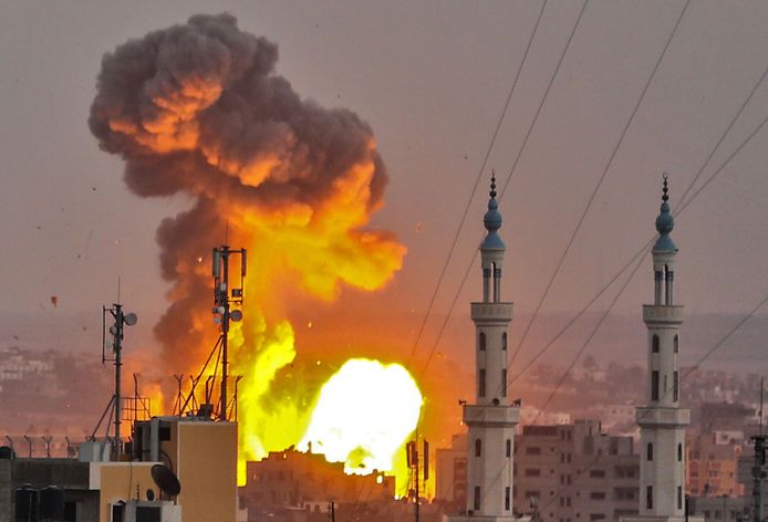Een Israëlisch bombardement op Gaza op 20 juli 2018.
