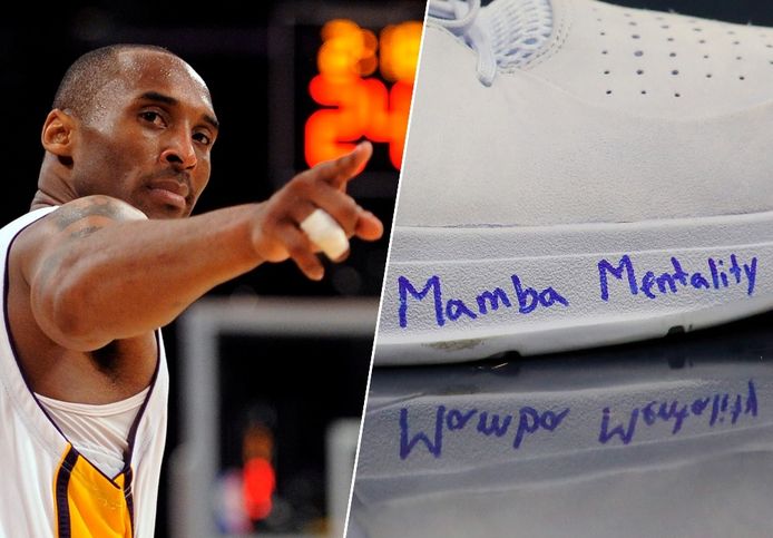 Na zijn dood schreven NBA-spelers met een stift 'Mamba Mentality' op hun schoenen.