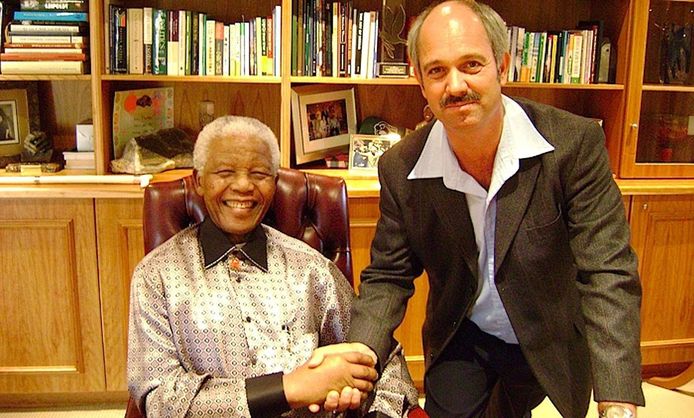 Nelson Mandela and his former security guard Christo Brand.