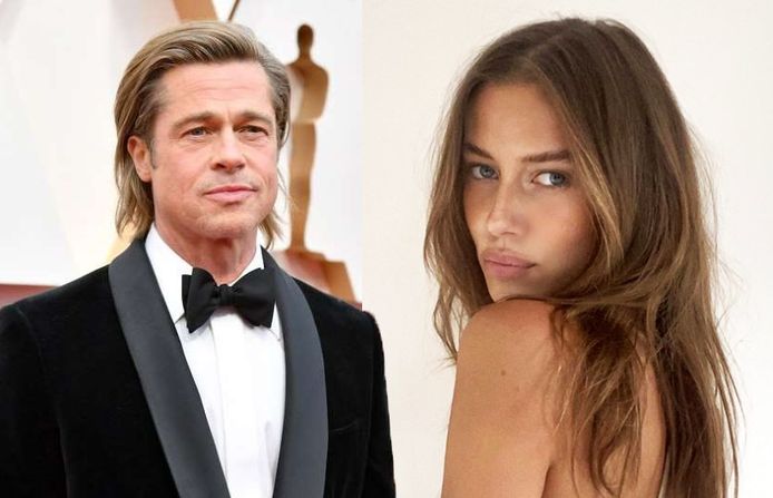 Brad Pitt en Nicole Poturalski, een 27-jarig model uit Duitsland.