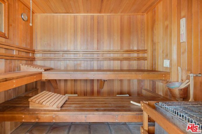 Wanneer het koppel de jacuzzi beu is, kunnen ze gebruik maken van de sauna.