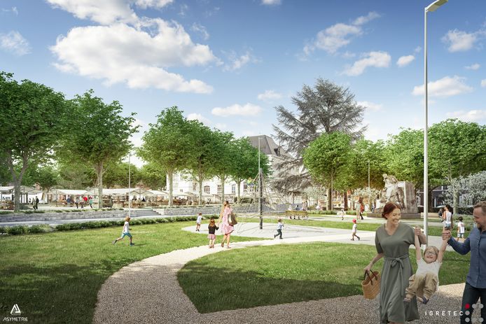 La nouvelle place Albert 1er à Montignies-sur-Sambre (Charleroi) telle qu'elle devrait être