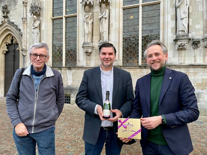Patrick Danckaert, Filip Van den Berghe en schepen Pieter Marechal.