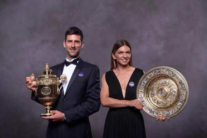 De winnaars van het toernooi van vorig jaar: Novak Djokovic en Simona Halep.