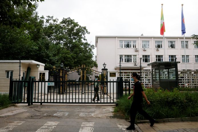 De ambassade van Myanmar in Peking.