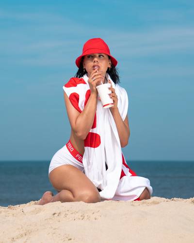 Famke Louise is het laatste model van Febo's-fashionlijn